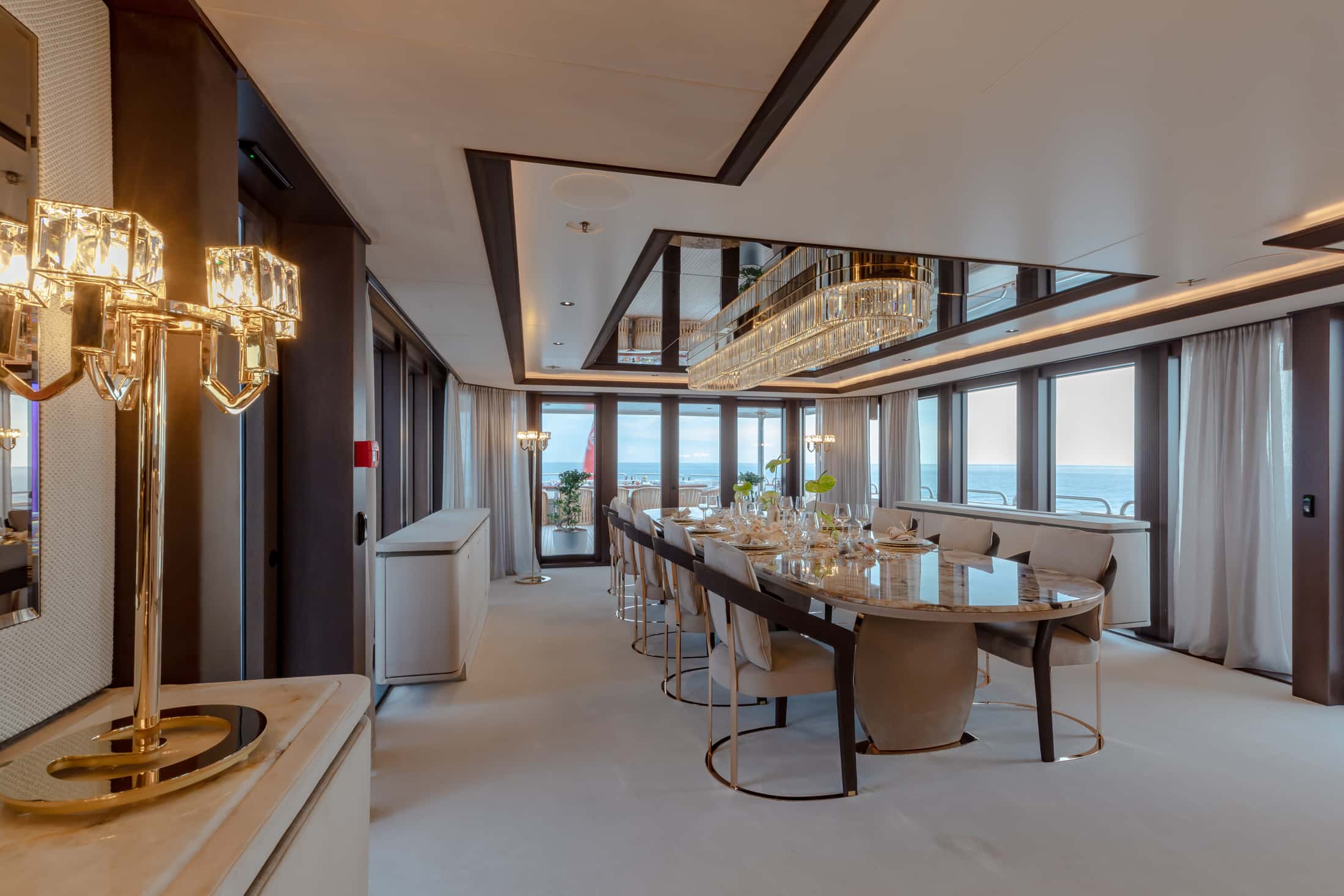 Isabell yacht interior aerial view